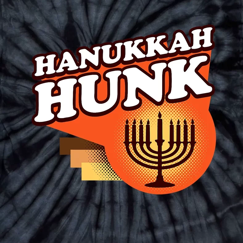 Hanukkah Hunk Menorah 70s Tie-Dye T-Shirt