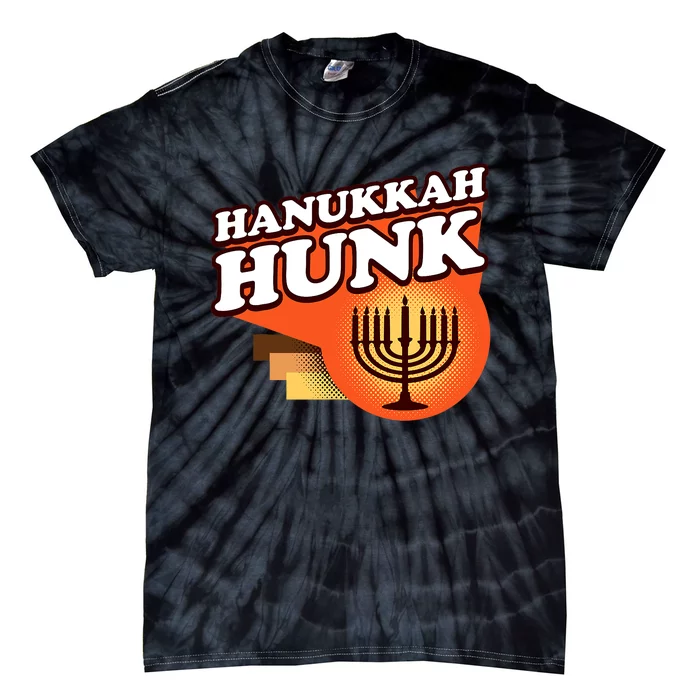 Hanukkah Hunk Menorah 70s Tie-Dye T-Shirt