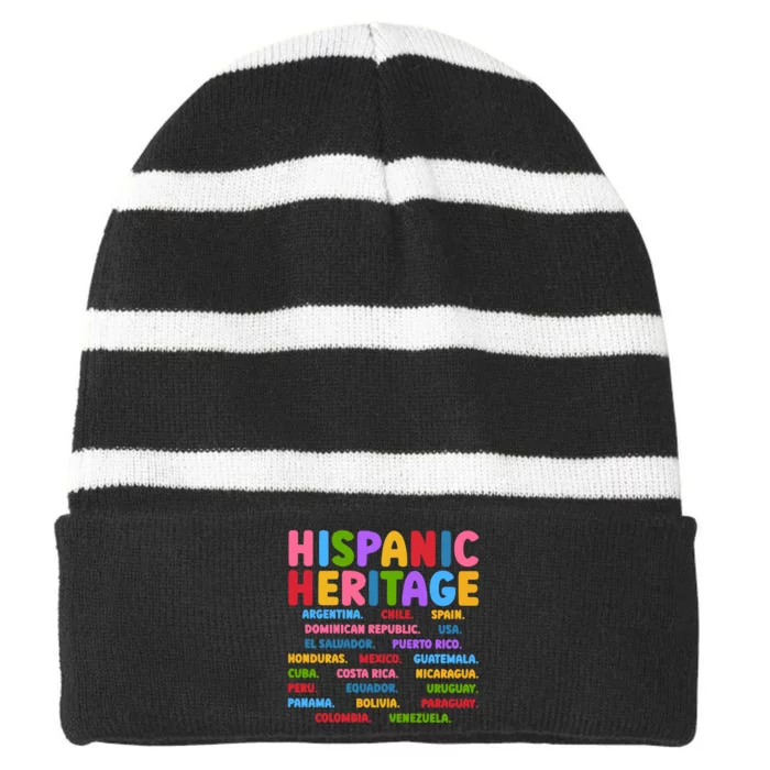 Hispanic Heritage Month Striped Beanie with Solid Band