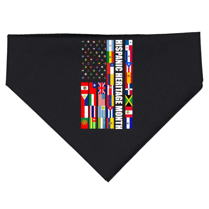 Hispanic Heritage Month Countries United Flag USA-Made Doggie Bandana