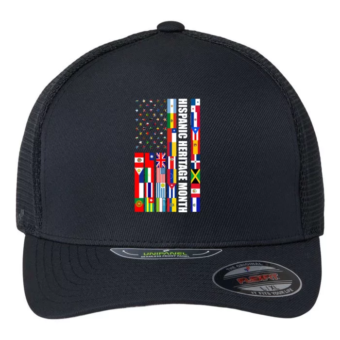 Hispanic Heritage Month Countries United Flag Flexfit Unipanel Trucker Cap