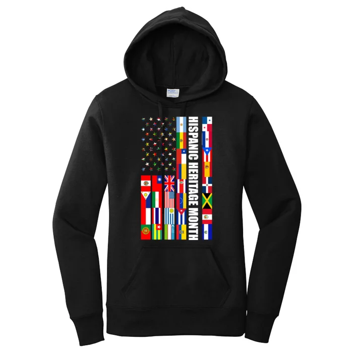 Hispanic Heritage Month Countries United Flag Women's Pullover Hoodie