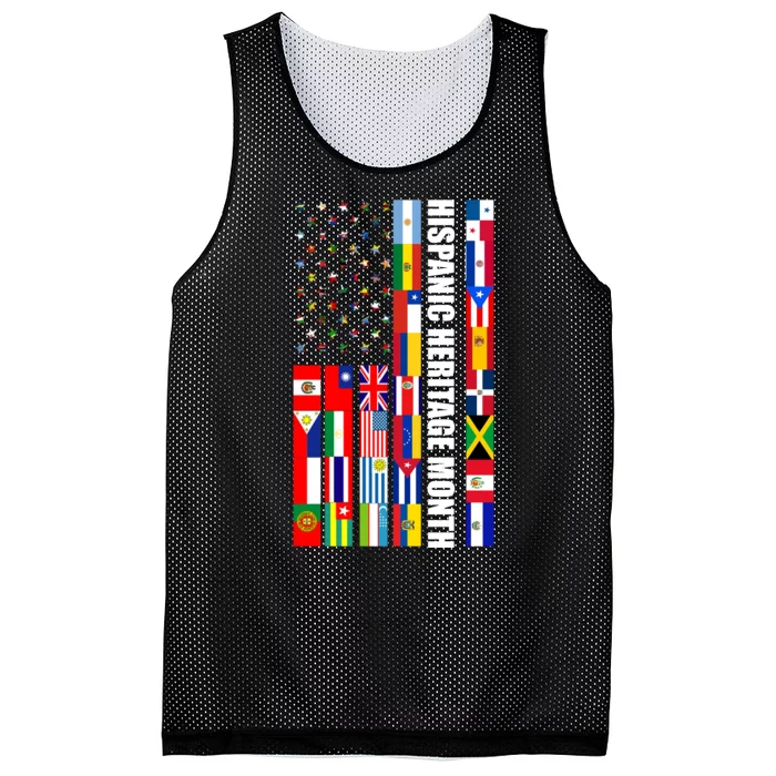 Hispanic Heritage Month Countries United Flag Mesh Reversible Basketball Jersey Tank