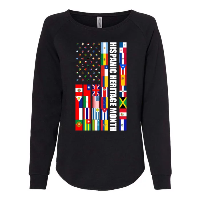 Hispanic Heritage Month Countries United Flag Womens California Wash Sweatshirt