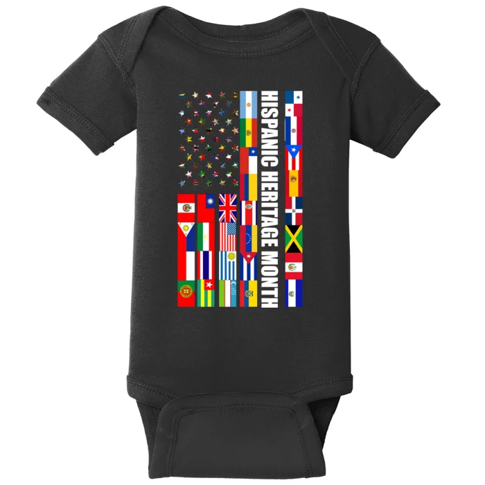 Hispanic Heritage Month Countries United Flag Baby Bodysuit