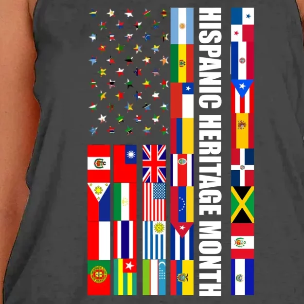 Hispanic Heritage Month Countries United Flag Women's Knotted Racerback Tank