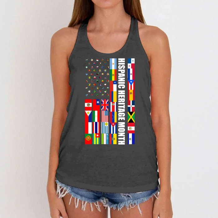 Hispanic Heritage Month Countries United Flag Women's Knotted Racerback Tank