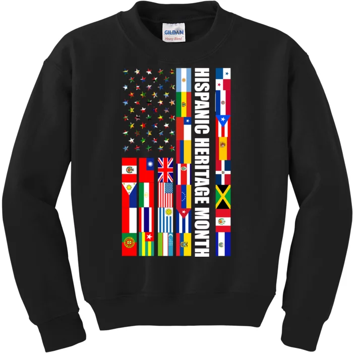 Hispanic Heritage Month Countries United Flag Kids Sweatshirt