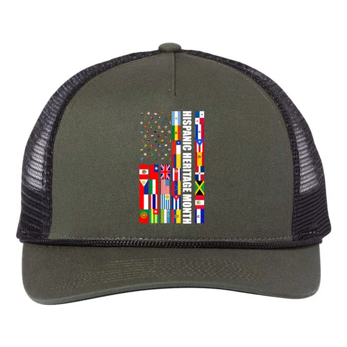 Hispanic Heritage Month Countries United Flag Retro Rope Trucker Hat Cap