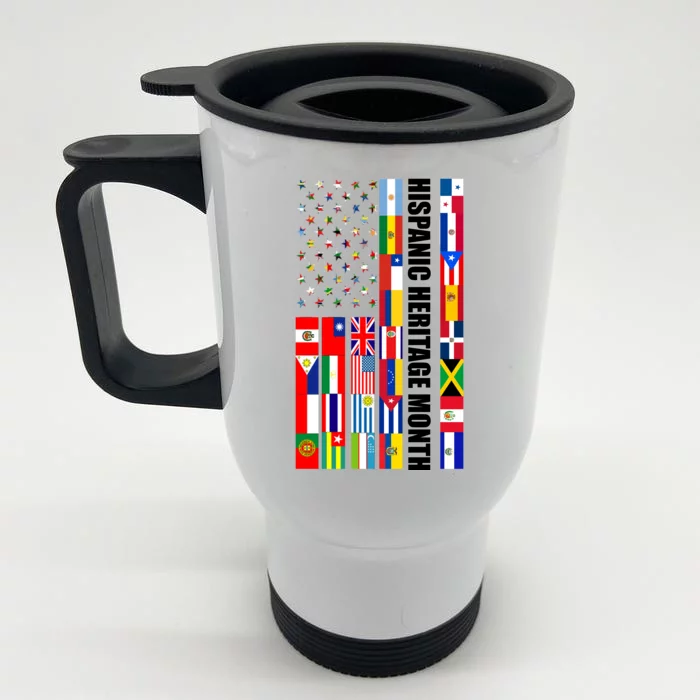 Hispanic Heritage Month Countries United Flag Front & Back Stainless Steel Travel Mug