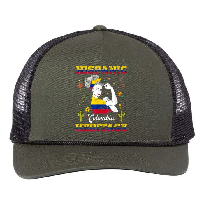 Hispanic Heritage Month Colombia Unbreakable Colombian Retro Rope Trucker Hat Cap