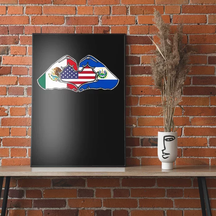 Heart Hands Mexico El Salvador And The USA. Poster