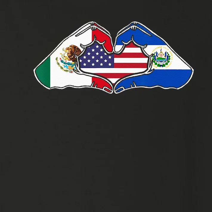 Heart Hands Mexico El Salvador And The USA. Toddler Long Sleeve Shirt