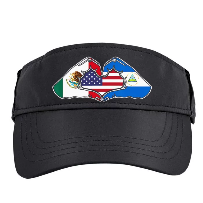 Heart Hands Mexico Nicaragua And The USA. Adult Drive Performance Visor