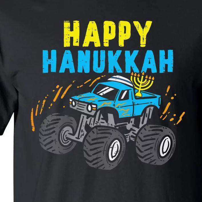 Happy Hanukkah Monster Truck Jew Funny Tall T-Shirt