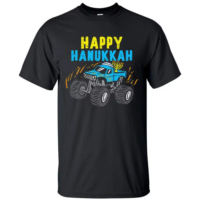 Happy Hanukkah Monster Truck Jew Funny Tall T-Shirt