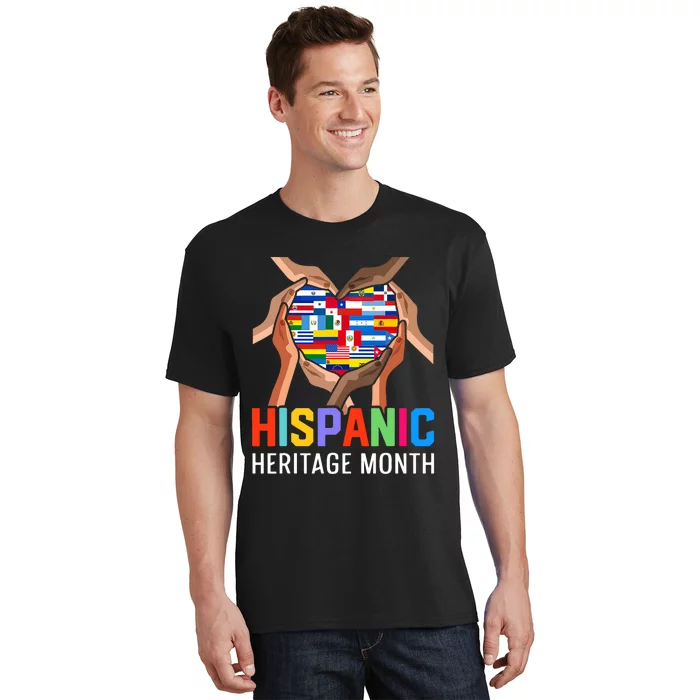 Hispanic Heritage Month All Countries Heart Hands T-Shirt