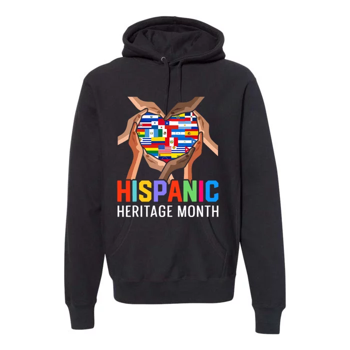 Hispanic Heritage Month All Countries Heart Hands Premium Hoodie