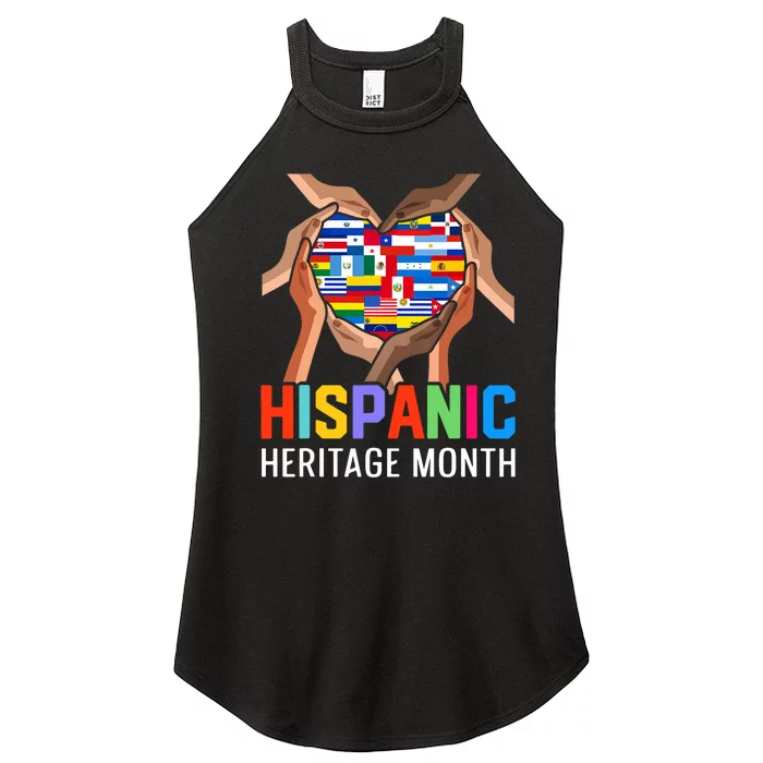 Hispanic Heritage Month All Countries Heart Hands Women’s Perfect Tri Rocker Tank