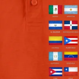 Hispanic Heritage Month Latino All Countries Flags Cool Gift Dry Zone Grid Performance Polo