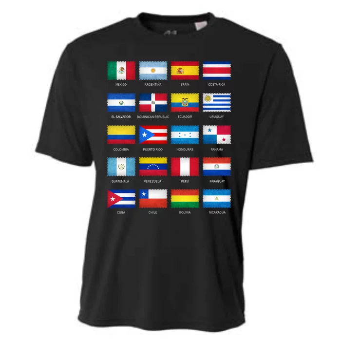 Hispanic Heritage Month Latino All Countries Flags Cool Gift Cooling Performance Crew T-Shirt