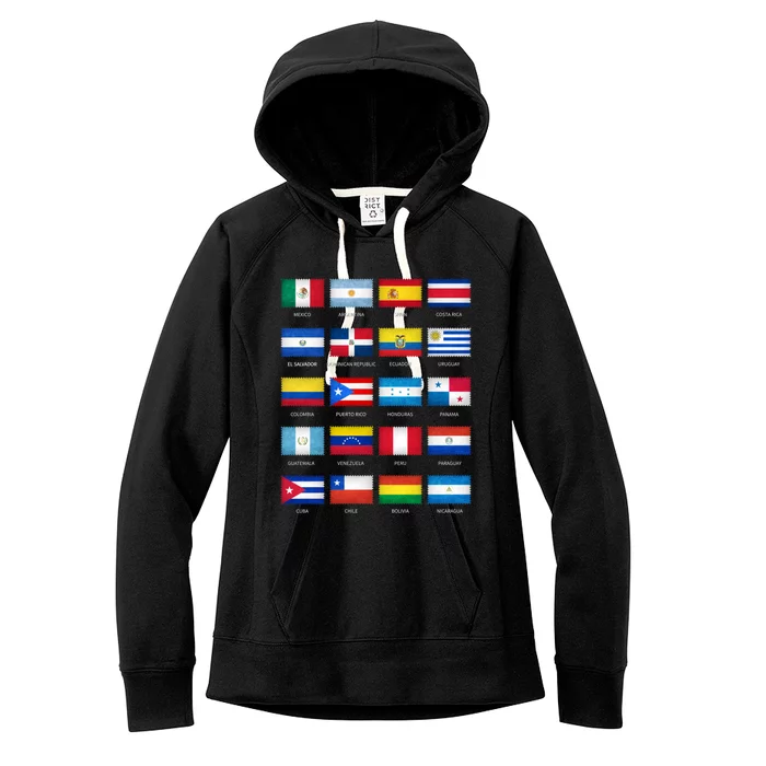 Hispanic Heritage Month Latino All Countries Flags Cool Gift Women's Fleece Hoodie