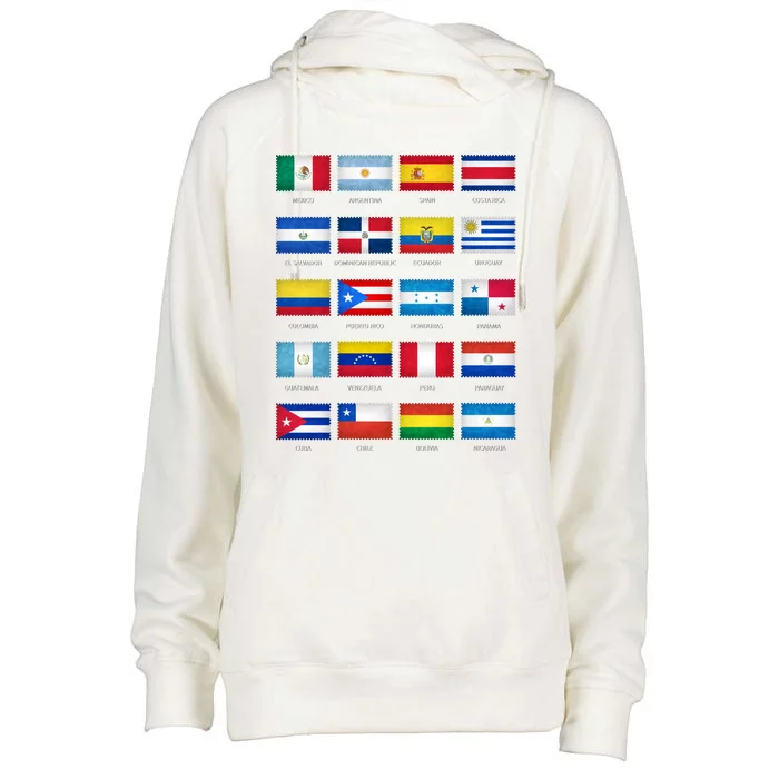 Hispanic Heritage Month Latino All Countries Flags Cool Gift Womens Funnel Neck Pullover Hood