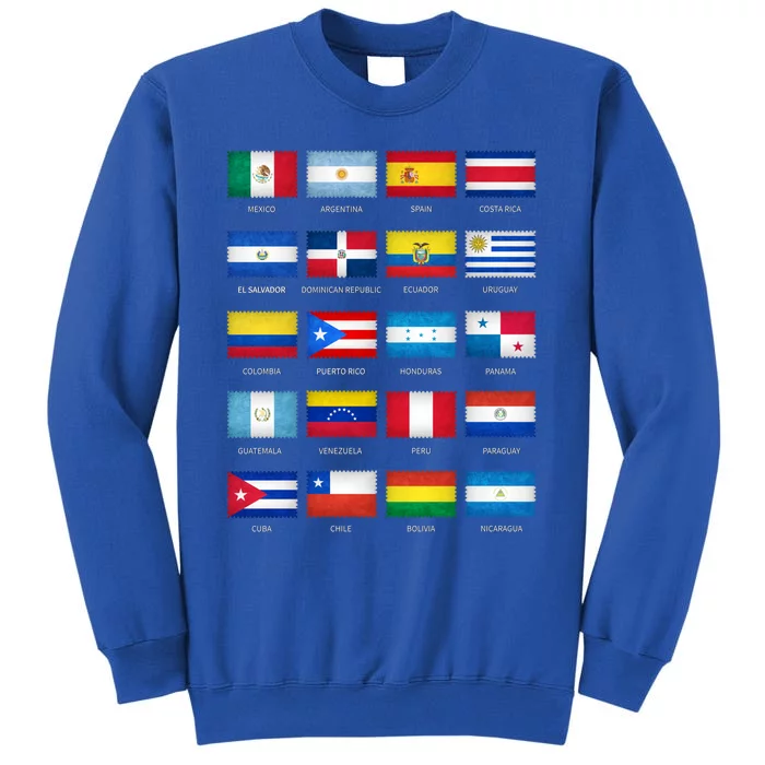 Hispanic Heritage Month Latino All Countries Flags Cool Gift Tall Sweatshirt