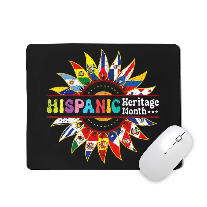 Hispanic Heritage Month Latino Countries Flags Sunflower Mousepad