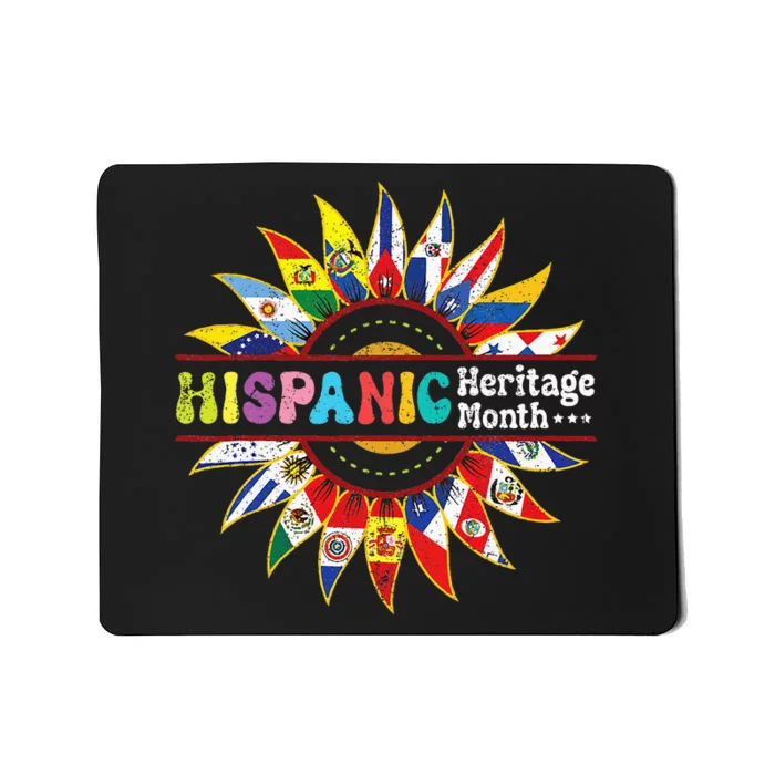 Hispanic Heritage Month Latino Countries Flags Sunflower Mousepad