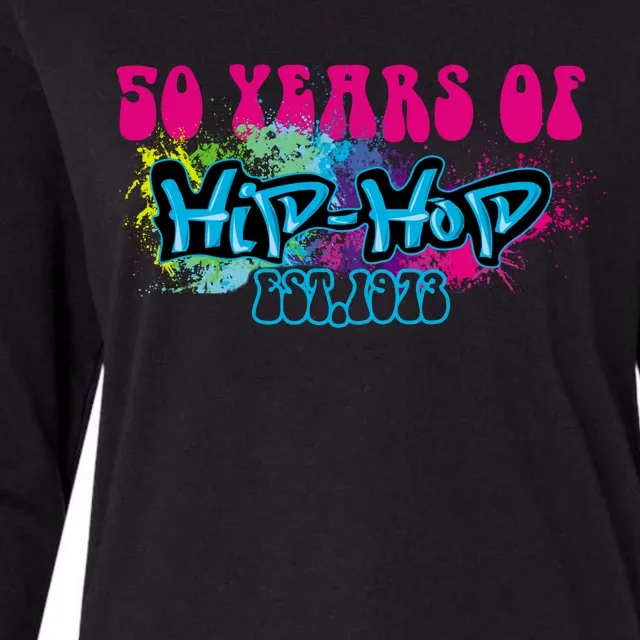 Hip Hop Music 50th Anniversary Rap Music Womens Cotton Relaxed Long Sleeve T-Shirt