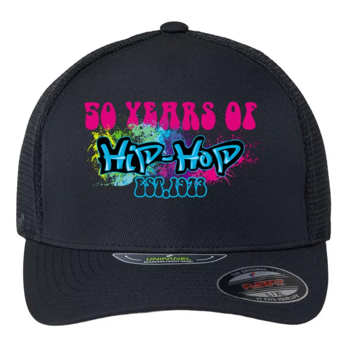 Hip Hop Music 50th Anniversary Rap Music Flexfit Unipanel Trucker Cap