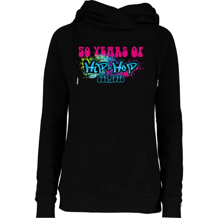 Hip Hop Music 50th Anniversary Rap Music Womens Funnel Neck Pullover Hood