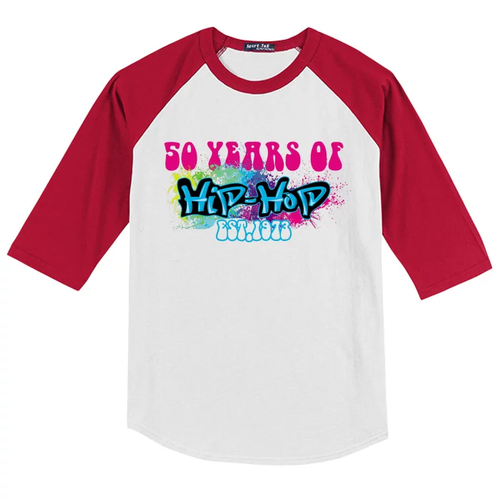 Hip Hop Music 50th Anniversary Rap Music Kids Colorblock Raglan Jersey