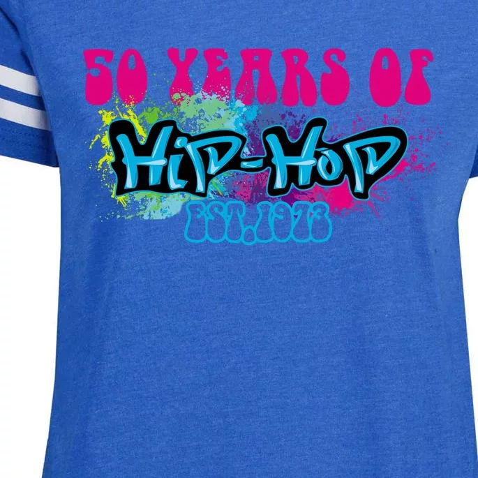 Hip Hop Music 50th Anniversary Rap Music Enza Ladies Jersey Football T-Shirt