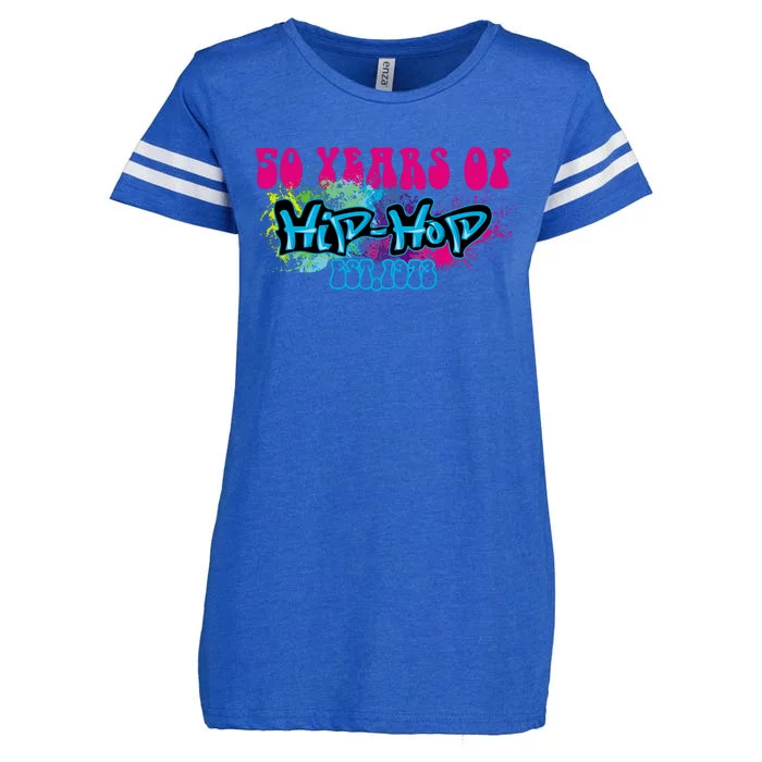 Hip Hop Music 50th Anniversary Rap Music Enza Ladies Jersey Football T-Shirt