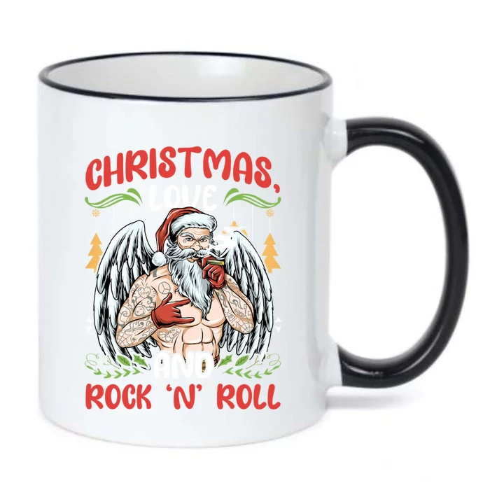 Heavy Hard Metal Santa Christmas Love And Rock N Roll Cute Gift Black Color Changing Mug