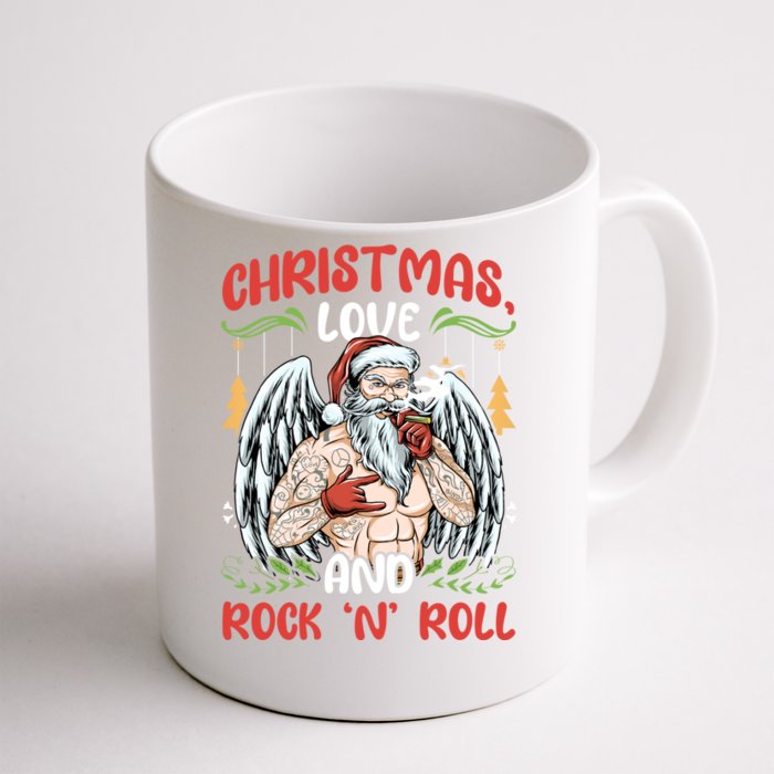 Heavy Hard Metal Santa Christmas Love And Rock N Roll Cute Gift Front & Back Coffee Mug