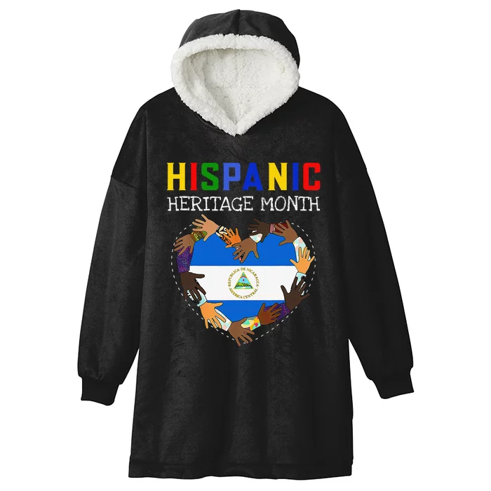 Hispanic Heritage Month Nicaragua Gift Hooded Wearable Blanket