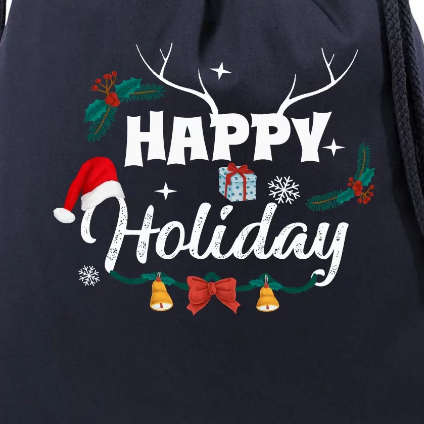 Happy Holiday | Merry Christmas Drawstring Bag