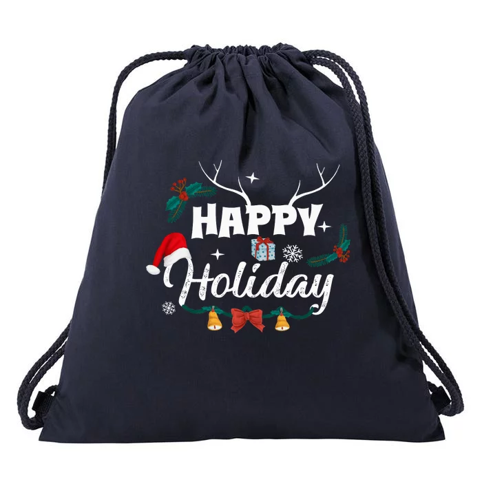 Happy Holiday | Merry Christmas Drawstring Bag