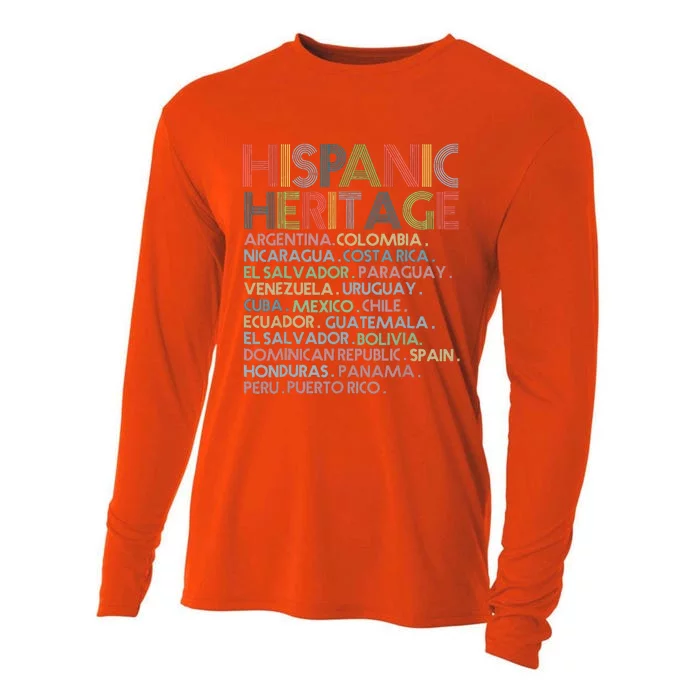 Hispanic Heritage Month 2023 Latino All Countries Names Cooling Performance Long Sleeve Crew