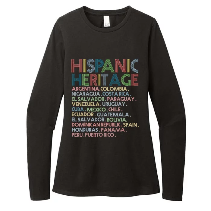 Hispanic Heritage Month 2023 Latino All Countries Names Womens CVC Long Sleeve Shirt