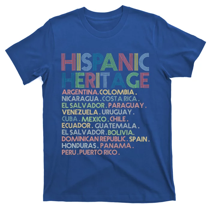 Hispanic Heritage Month 2023 Latino All Countries Names T-Shirt