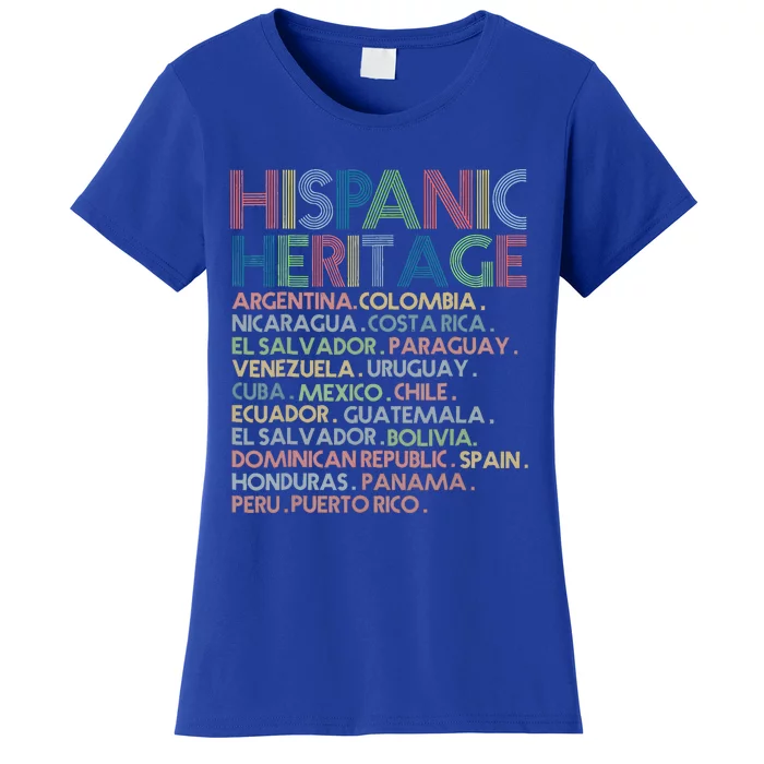 Hispanic Heritage Month 2023 Latino All Countries Names Women's T-Shirt