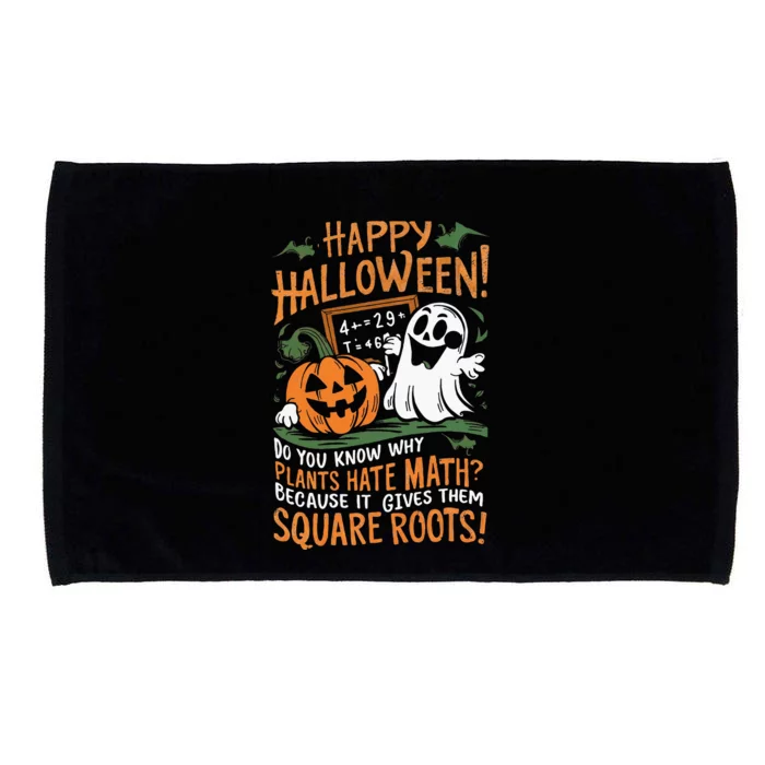 Happy Halloween Math Teacher Scientist Funny Design Microfiber Hand Towel