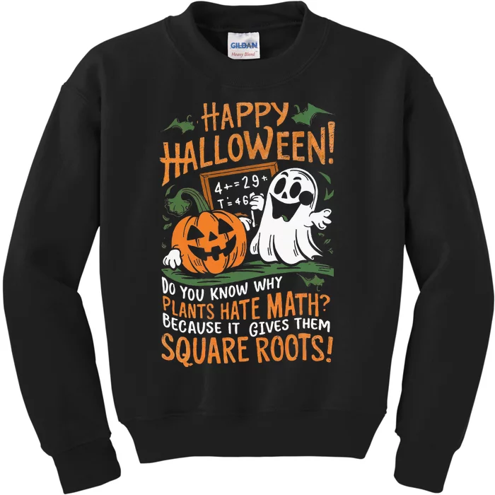 Happy Halloween Math Teacher Scientist Funny Design Kids Sweatshirt