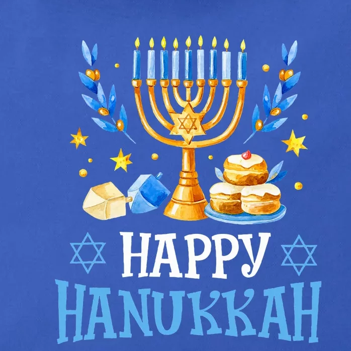 Happy Hanukkah Menorah Chanukah Jewish Zip Tote Bag