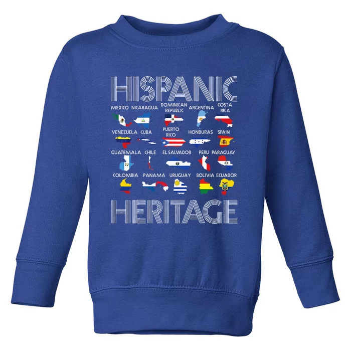 Hispanic Heritage Month Latino Countries Names Maps Toddler Sweatshirt