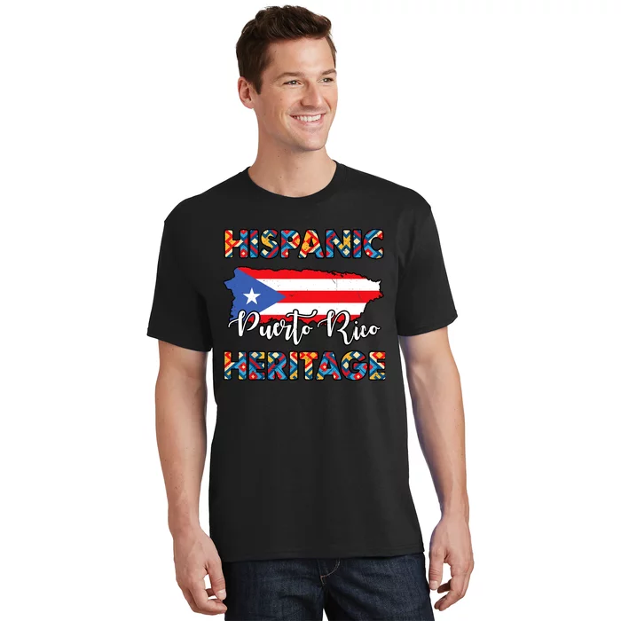 Hispanic Heritage Month Puerto Rico Rican Flag Boricua T-Shirt